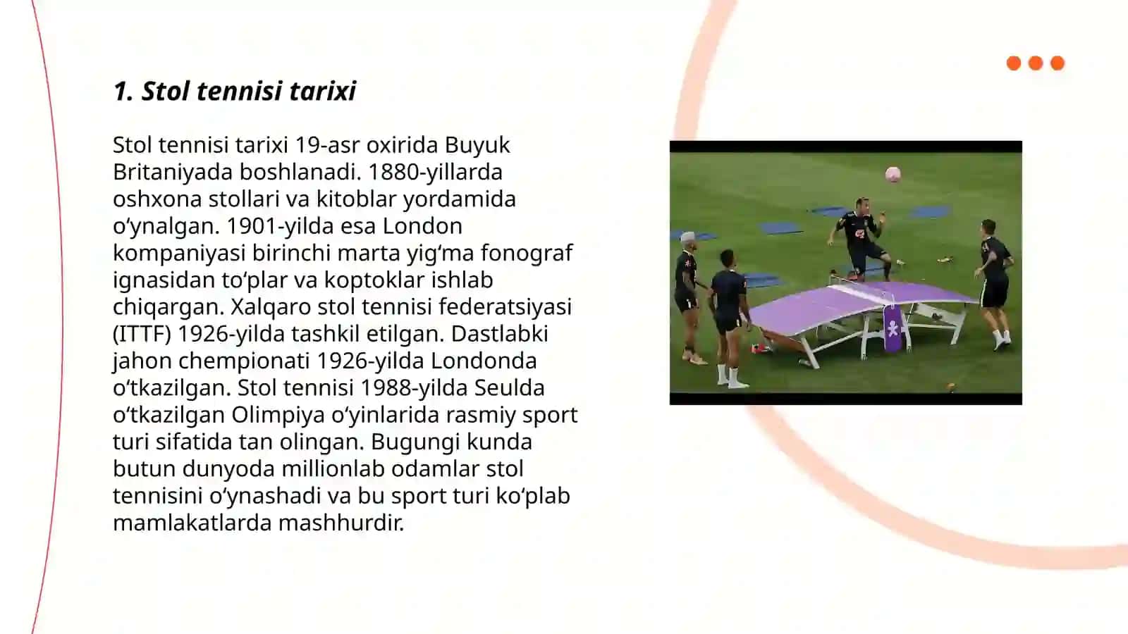 Stol tennisi tarixi 3