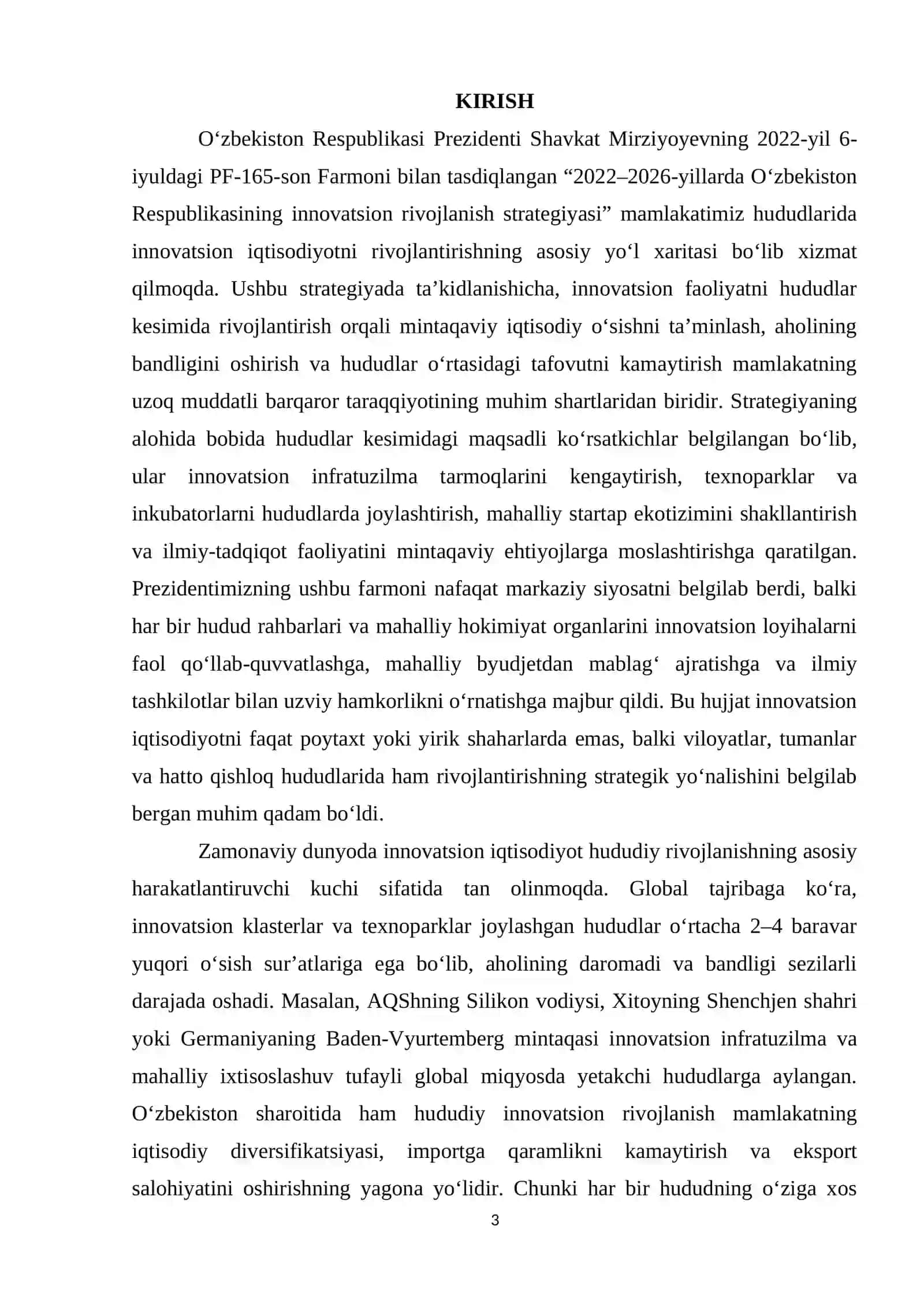 O‘zbekiston hududlarida innovatsion iqtisodiyotni rivojlantirish istiqbollari 3