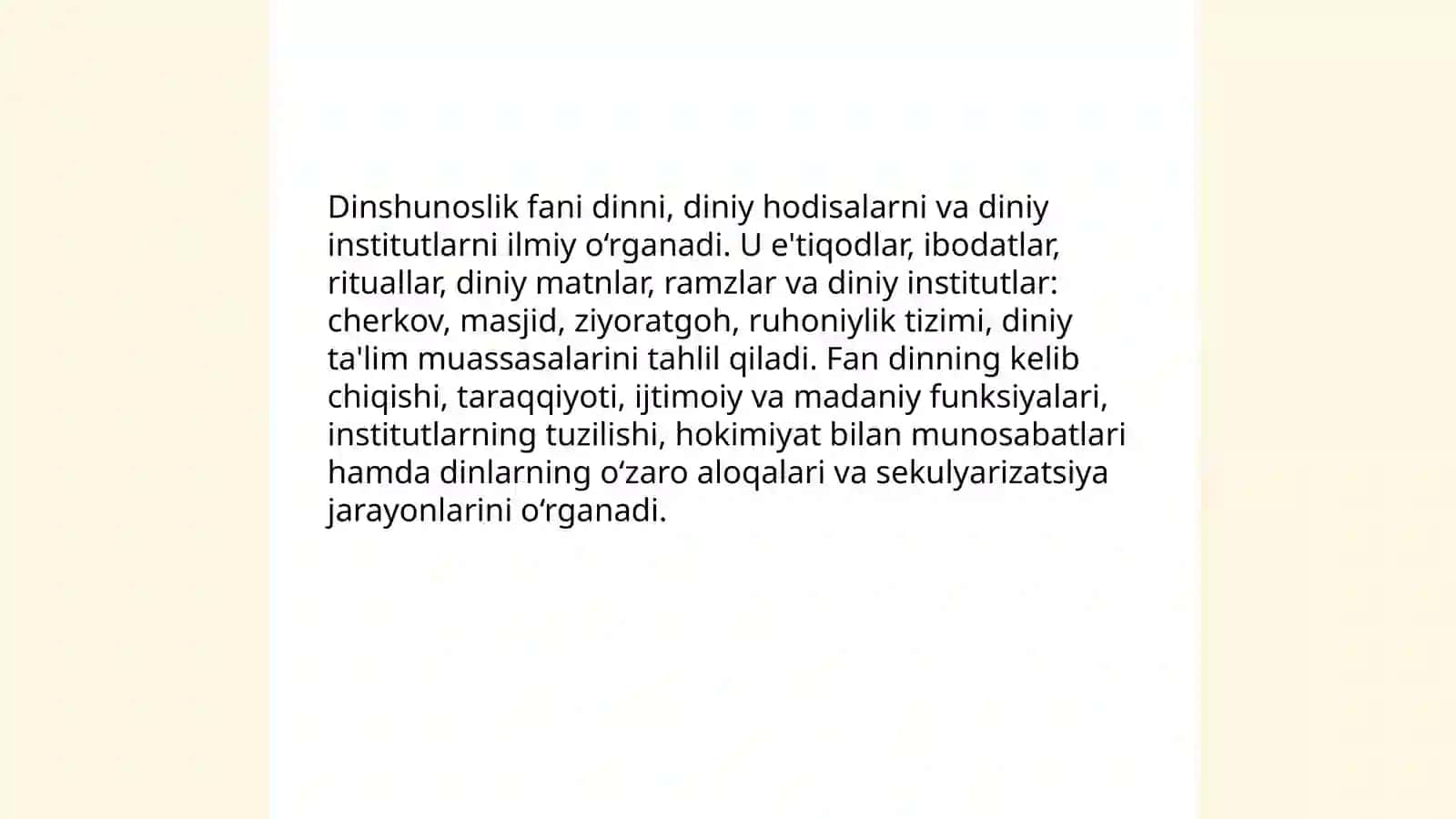Dinshunoslik fanining predmeti va funksiyalari 3