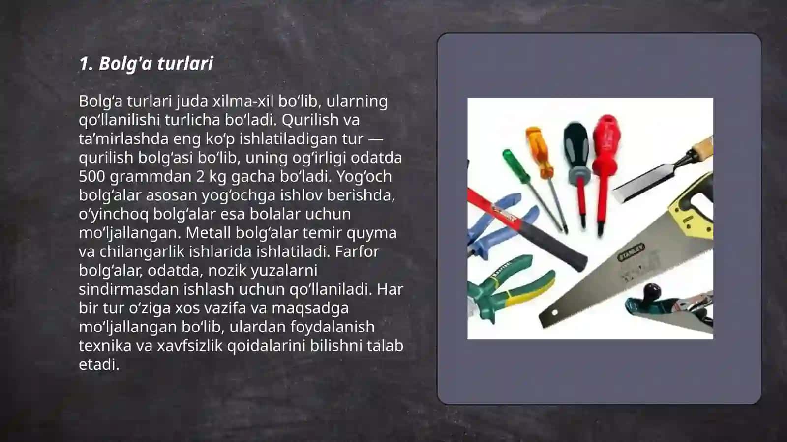 Duradgorlik va chilangarlik ish asboblari 3