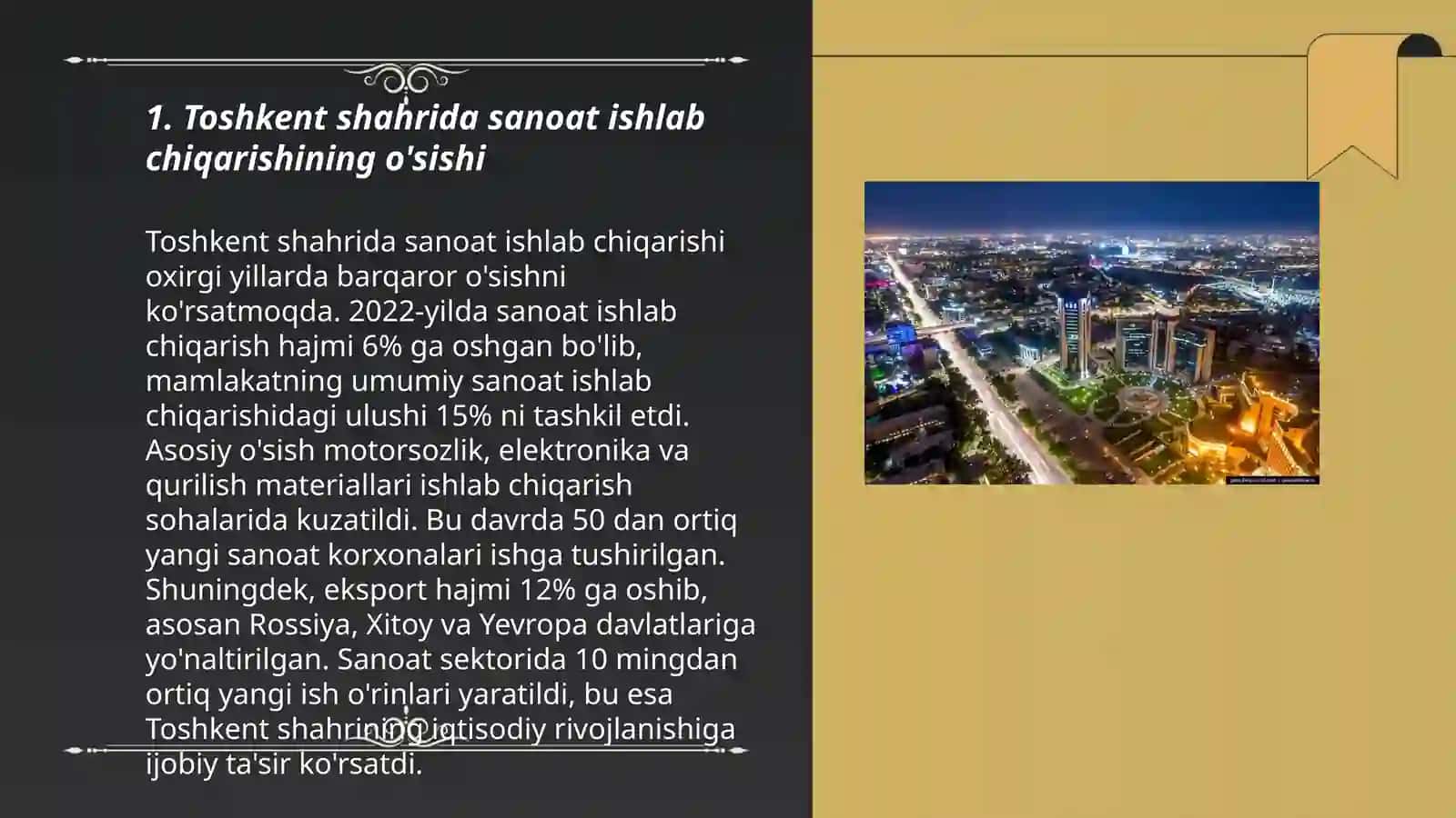 Toshkent shaxar ishlab chiqarish iqtisodiyoti 3