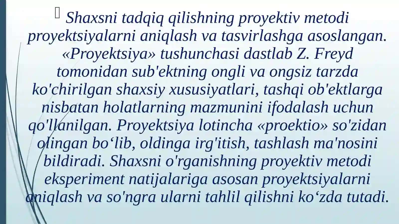 Proektiv metodikalar haqida 3