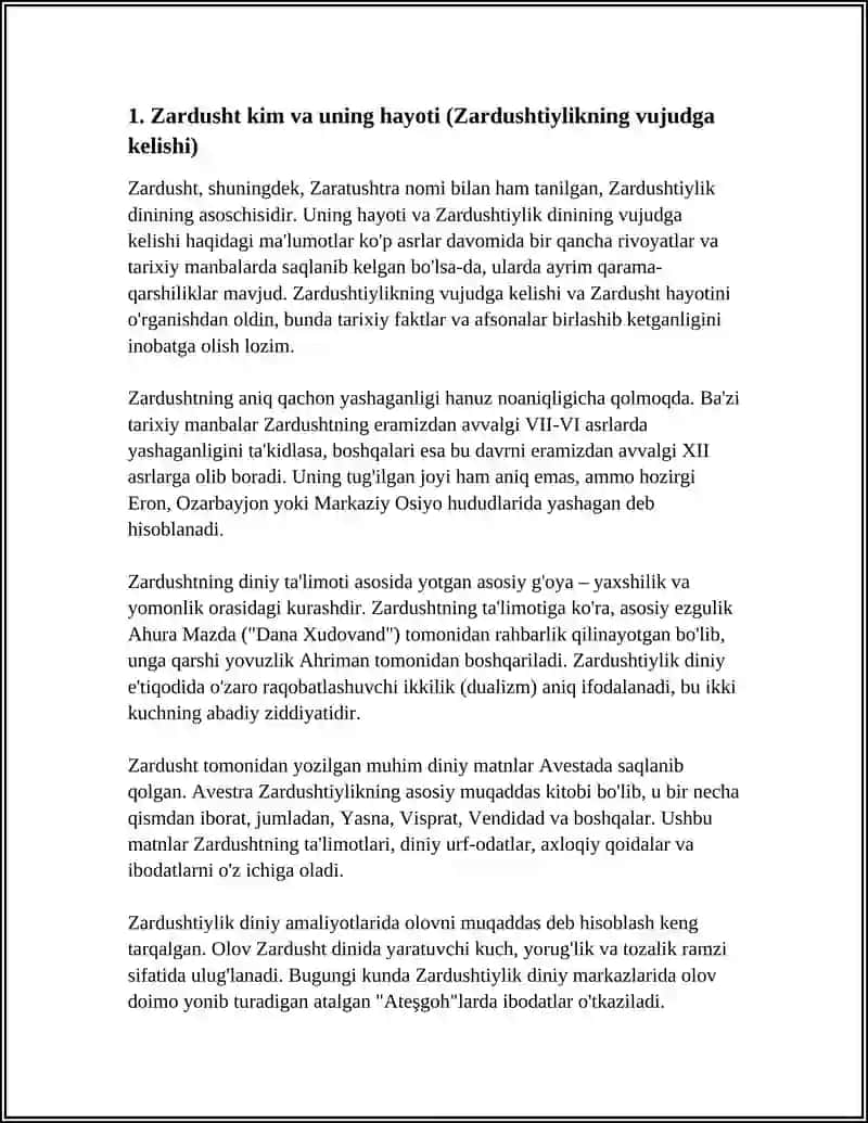 ZARDUSHTIYLIK DINI VA VUJUDGA KELISHI 3