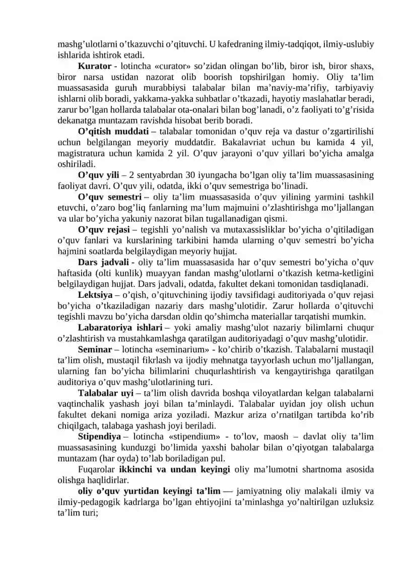Oliy ta'limning tuzilishlarini o`rganish 3