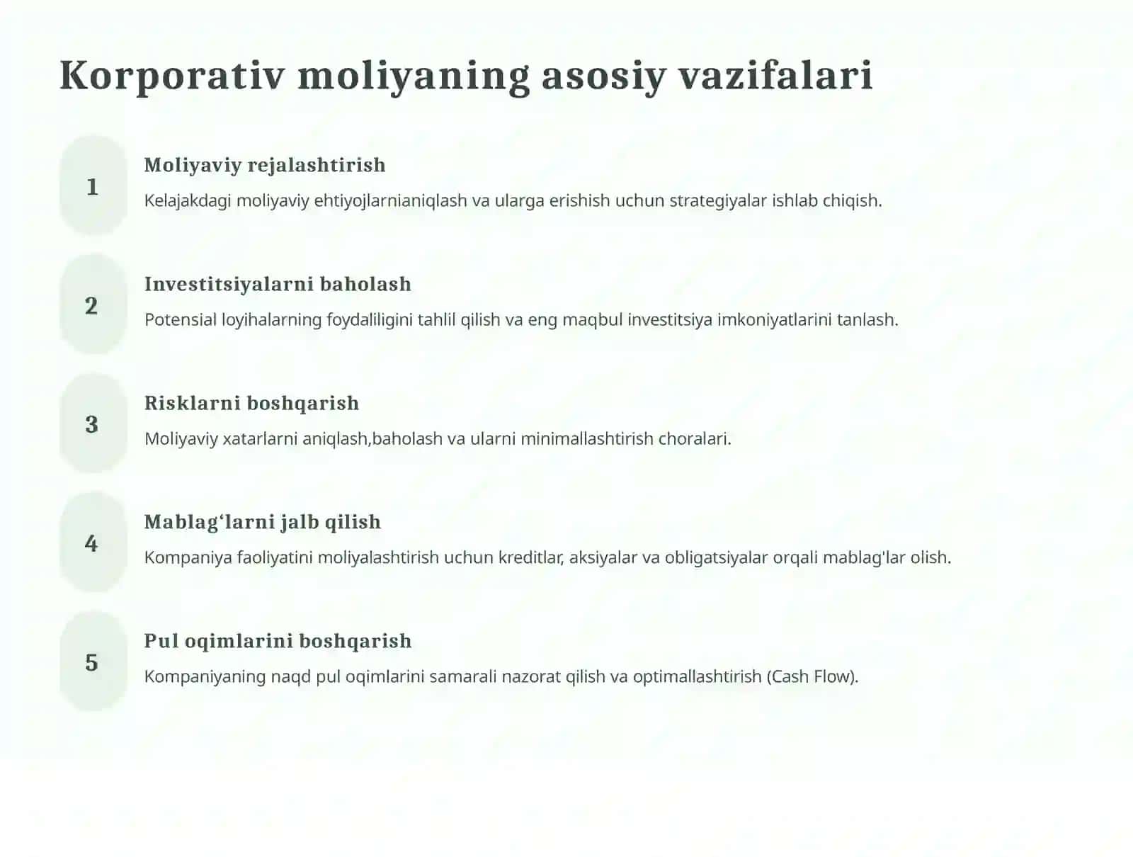 Korporativ moliya 3