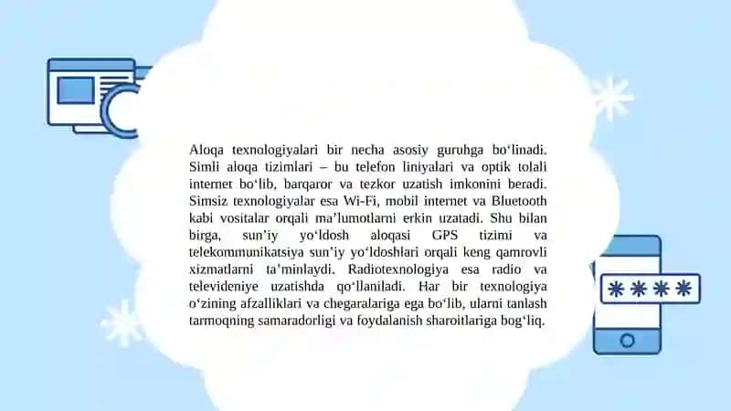 Aloqa texnologiyalari va tarmoqlar 3