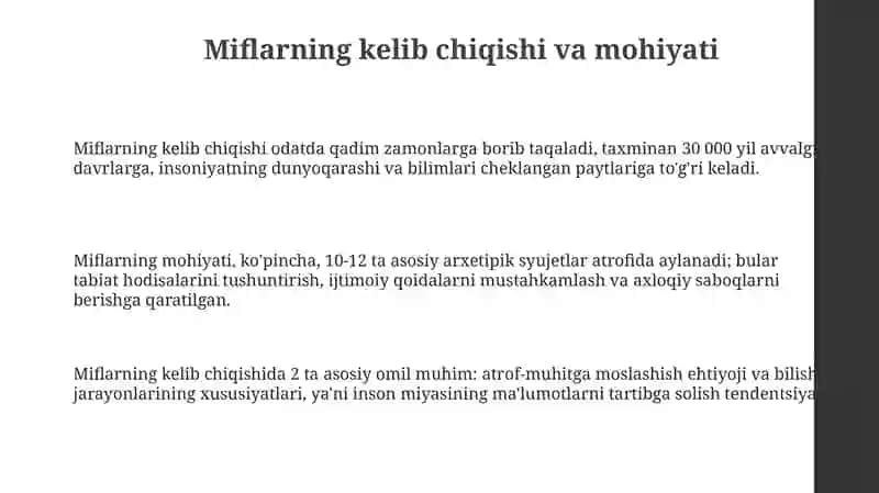 Miflarning kelib chiqishi va turlari 3