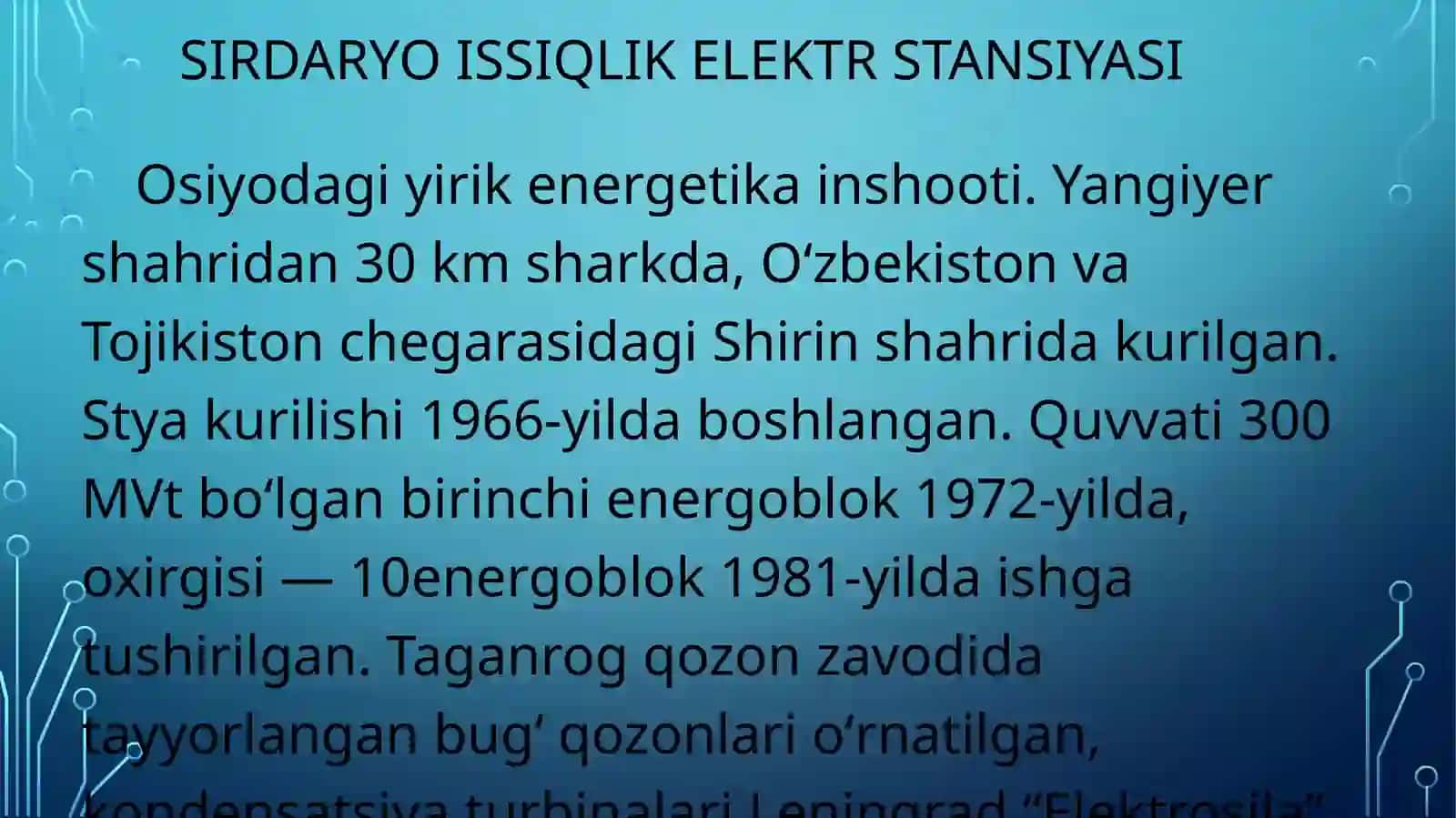 SIRDARYO Issiqlik Elektr Stansiyasi 3