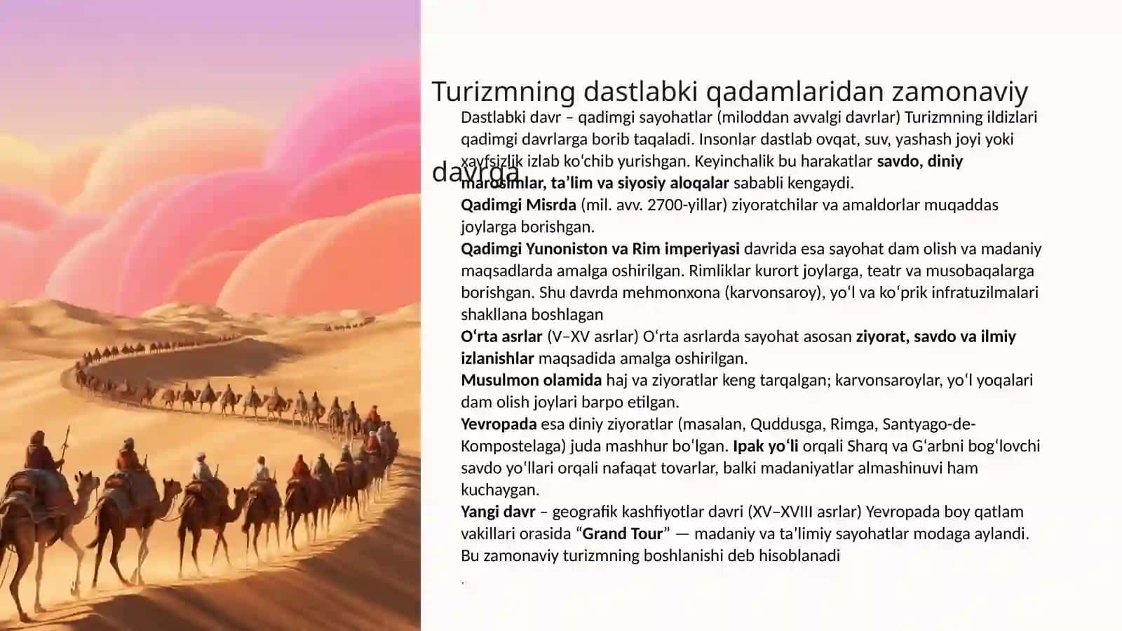 Xalqaro turizm tarixi va rivojlanishi 3