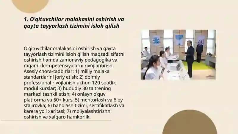 Kadrlar tayyorlash va ta'lim sohasini isloh qilish 3