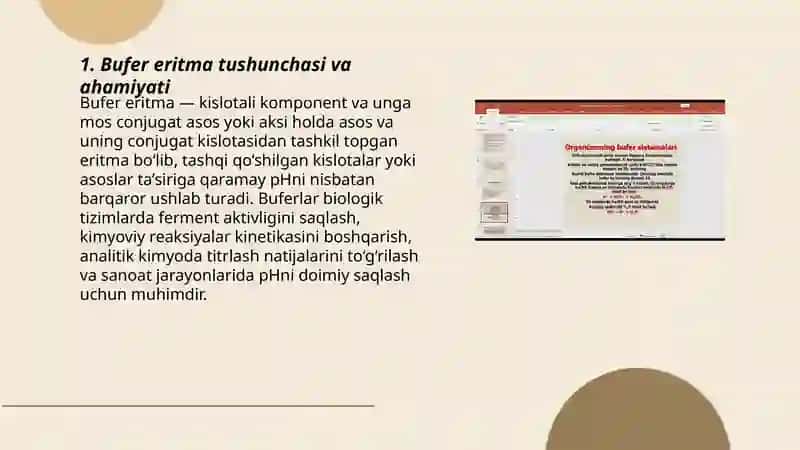 Bufer eritmalar tayyorlash va xossalarini órganish 3