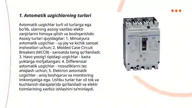 Avtomatik uzgichlar 3