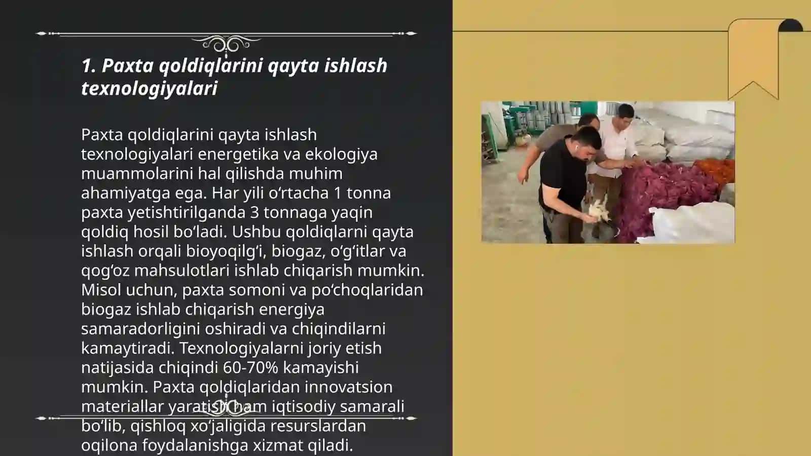 Paxta qoldiqlarini qayta ishlash 3