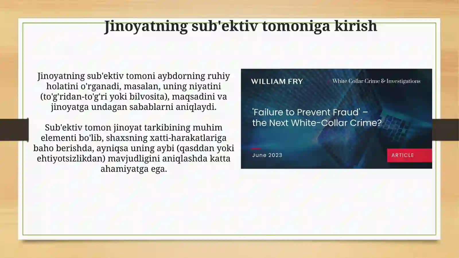 Jinoyatning subyektiv tomoni 3