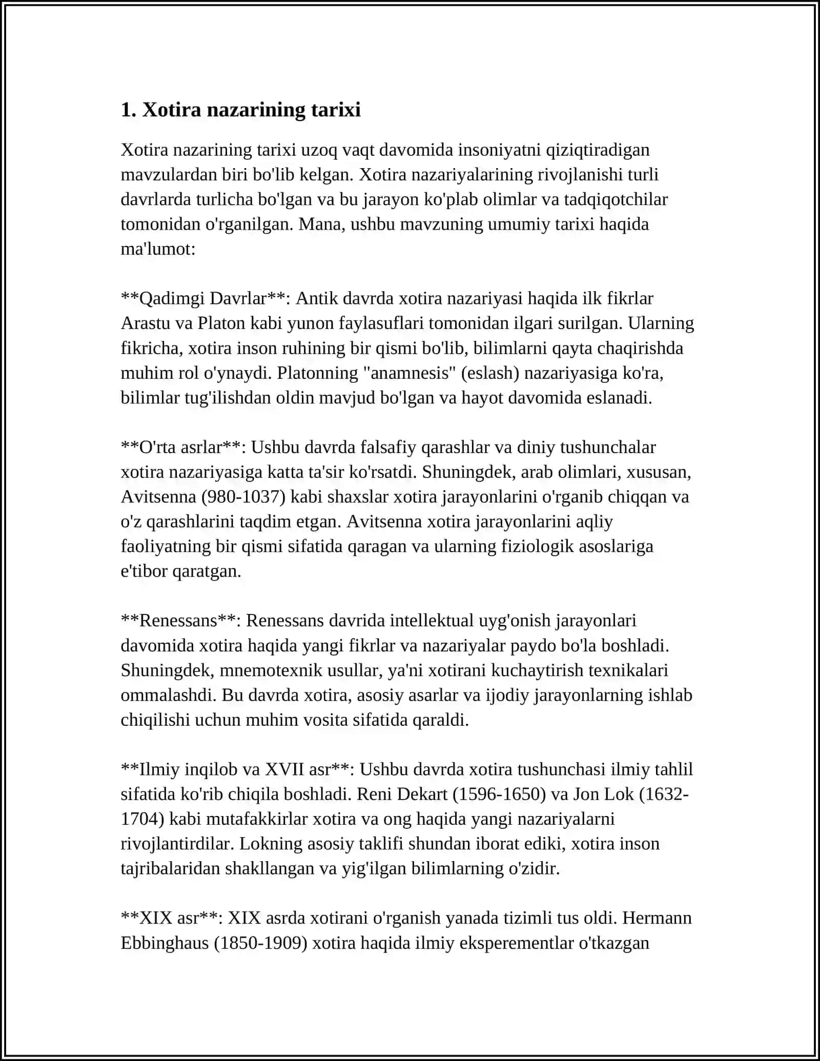 XOTIRA NAZARYSI 3