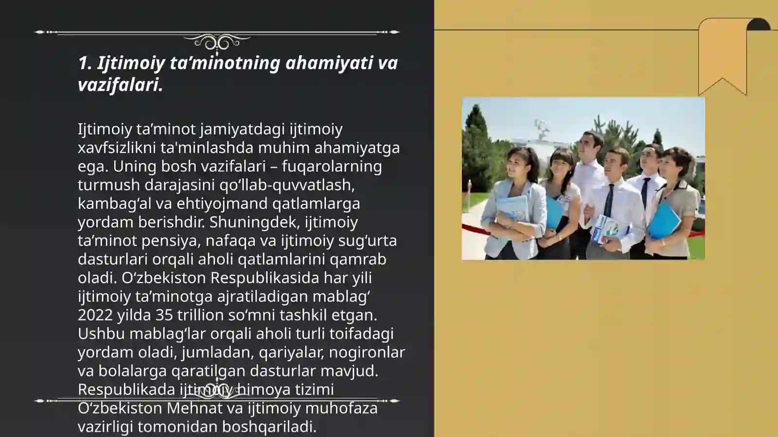 Ijtimoiy taminot uning vazifasi,tarixi, va kelajagi 3