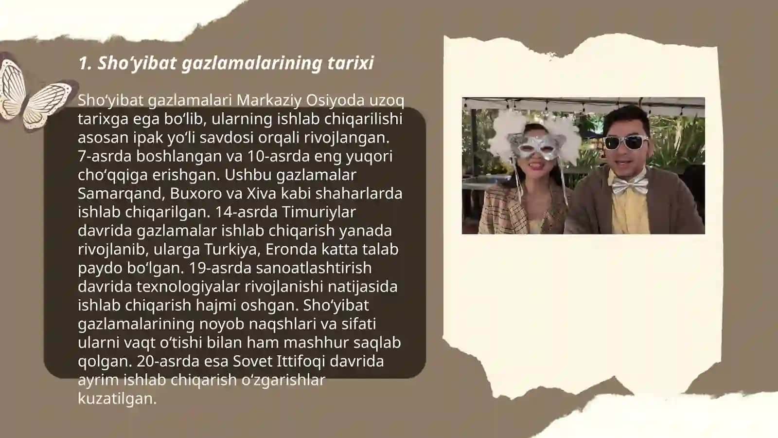 Shoyi, jun gazlamalar assortimentini oʻrganish 3