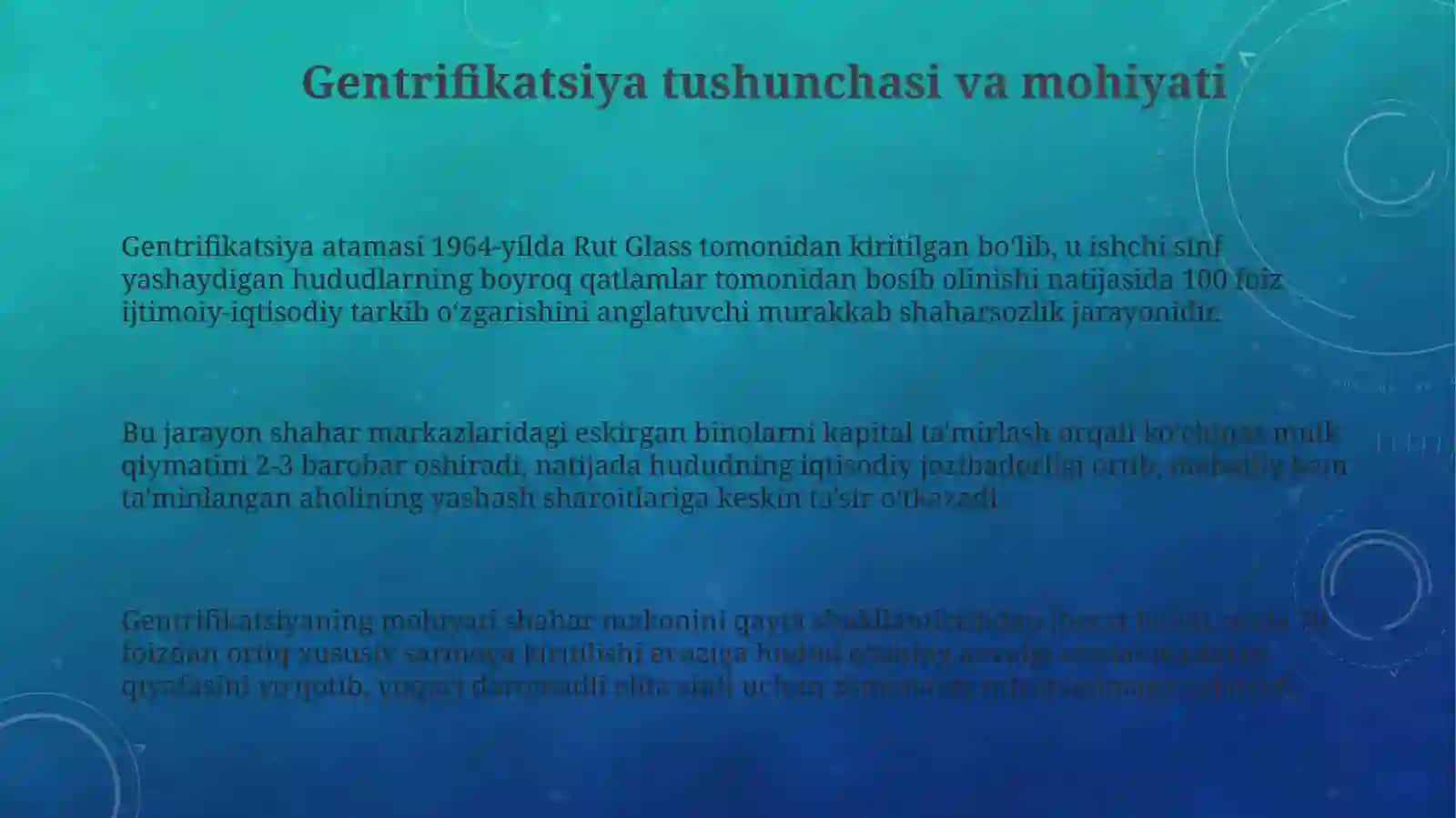 Genterfikatsiya bosqichlari 3