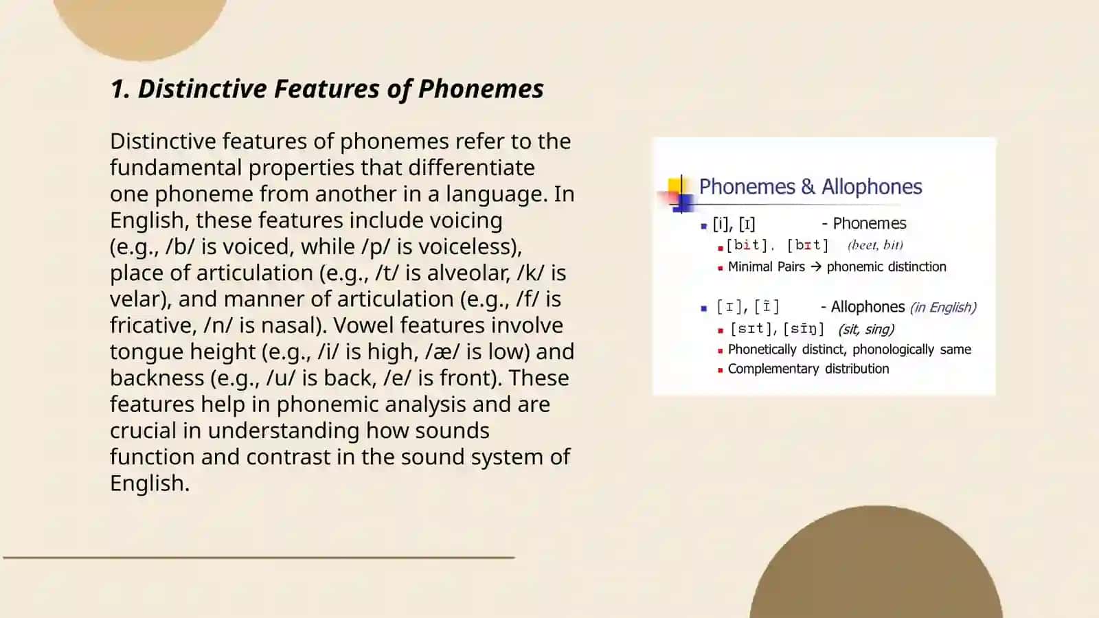 General characteristics of phoneme 3