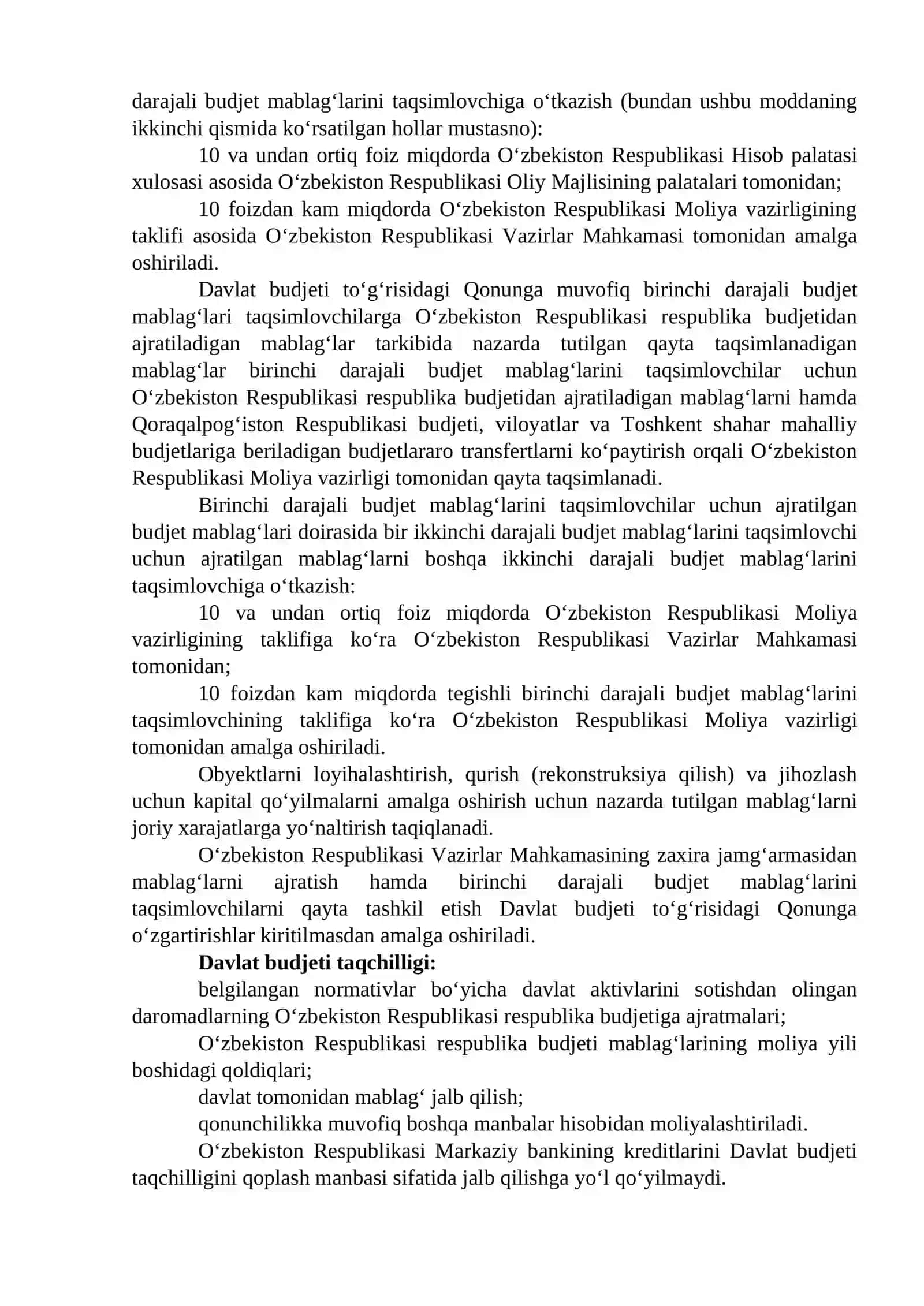 Budjet tizimi budjetlarining ijrosi 3