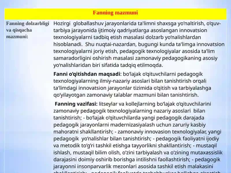 PEDAGOGIKTEXNOLOGIYAFANIDAN MODUL-ELEKTRON MAJMUASI 3