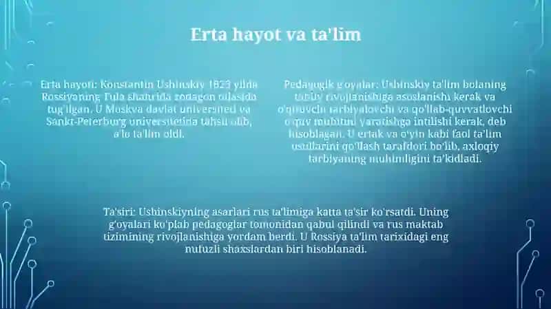 Konstantin Demetriy Ushiniskiyning Pedagogik GʻOyalari 3