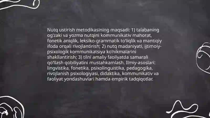 Nutq ustirish metodikasining maqsad va vazifasi 3