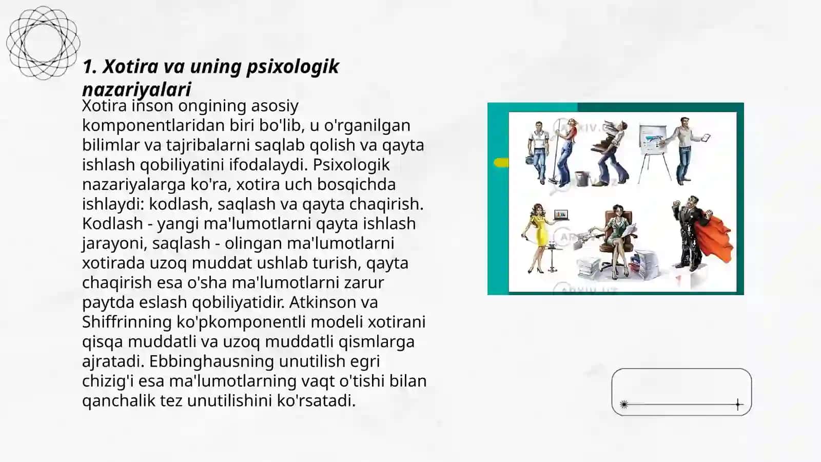 Psixologiyadan xotira tushunchasi 3