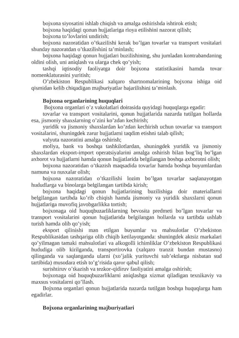Bojxona Xizmati Nazorati Tashkil Etish 3