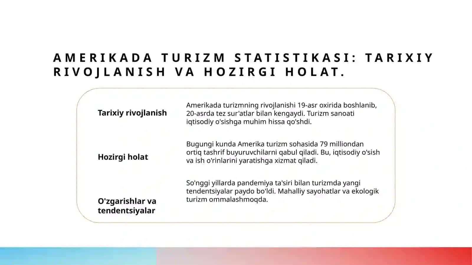Amerikaning turizm statistikasi 3
