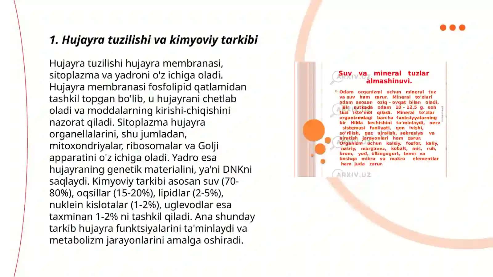 Hujayraning kimyoviy tarkibi 3