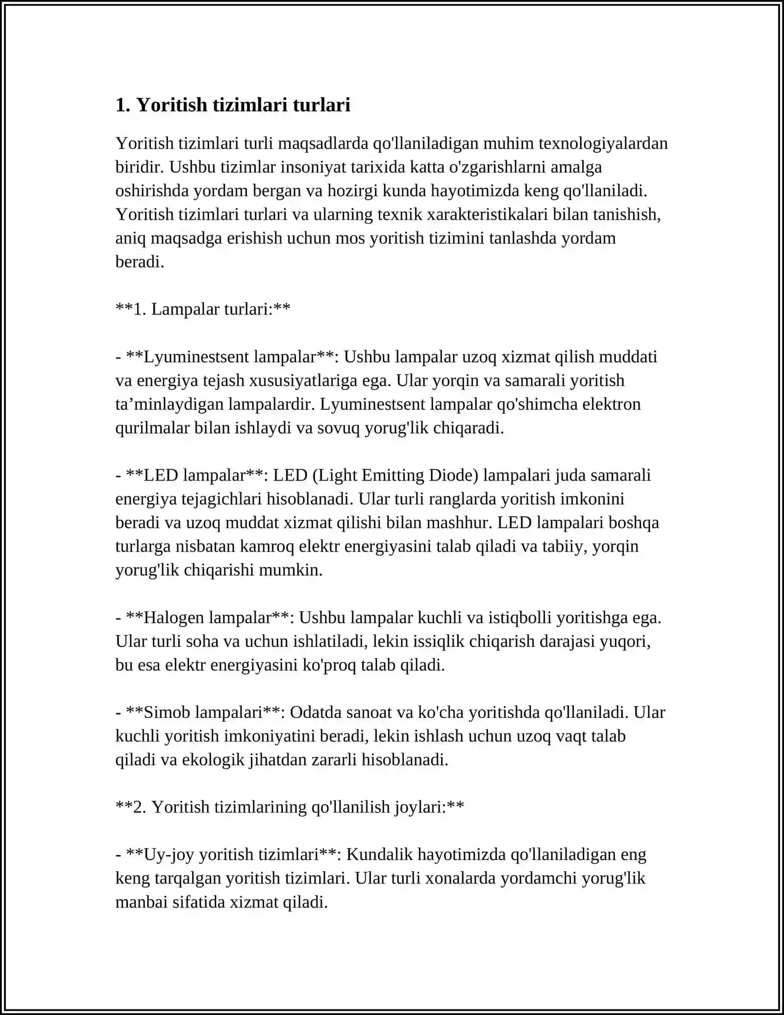 ISHLAB CHIQARISH BINOSIDA YORIGʻLIK MIQDORI 3
