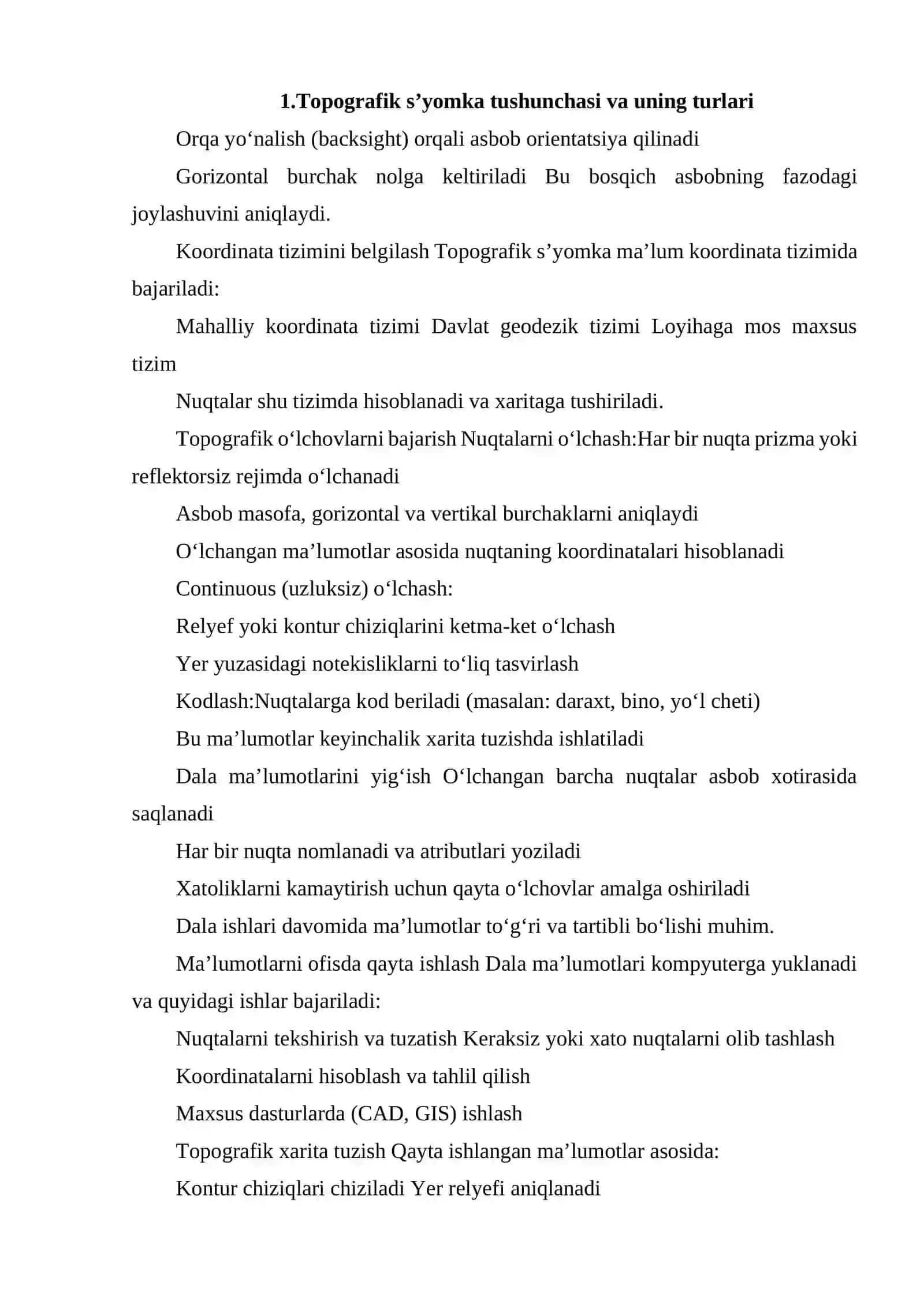 TRIMBLE S3 ELEKTRON TAXEOMETRIDA TOPOGRAFIK S`YOMKA ISHLARINI BAJARISH. 3