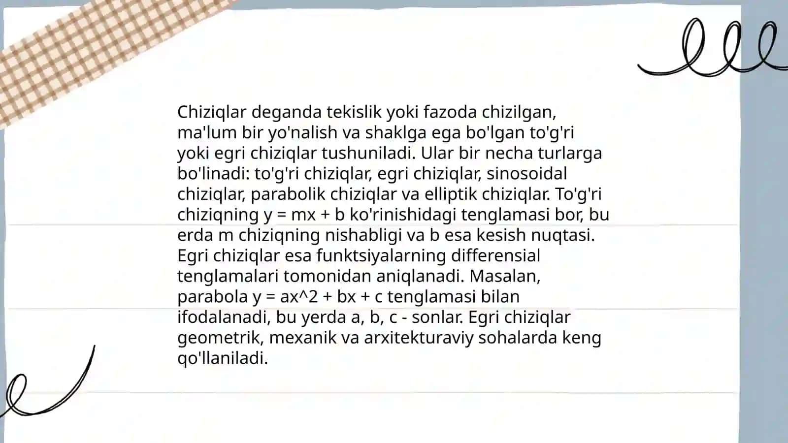 Chiziqlarning urinish tartibi, chiziqlarning oʻramasi 3