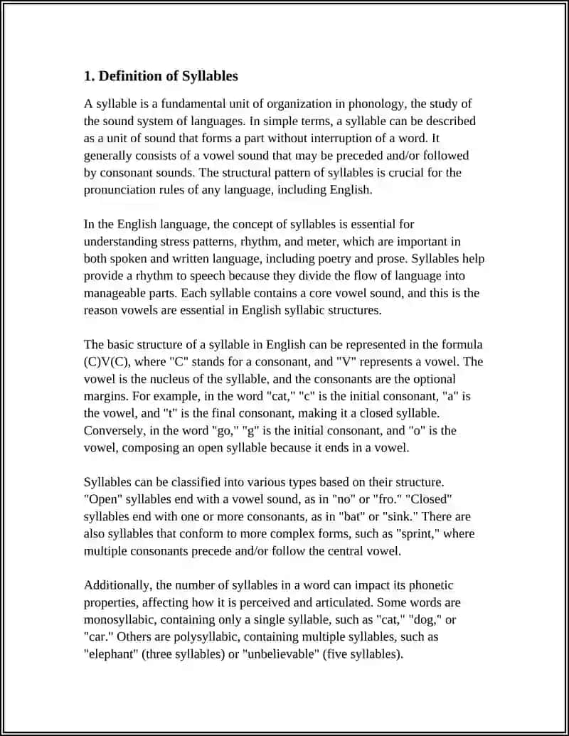 Revision of Syllables and Word Stress 3