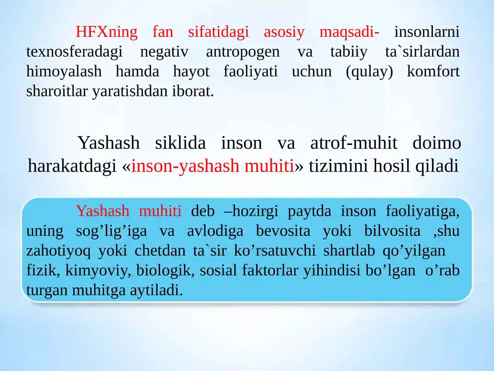 Hayot faoliyati xavfsizligi 3