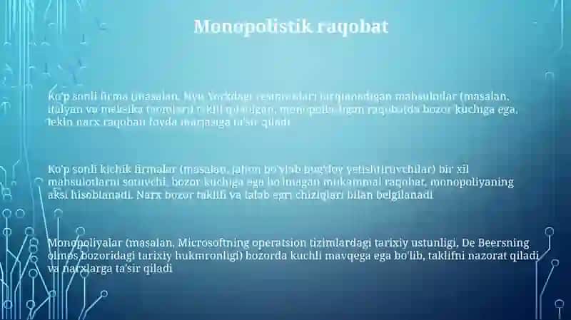 Raqobat va Yakkahokimlik 3