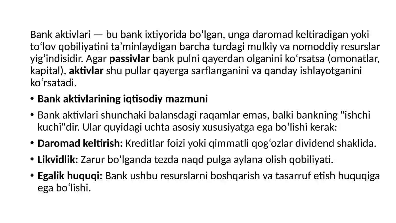 TIJORAT BANKLARINING AKTIV OPERATSIYALARI VA UNING TARKIBI 3