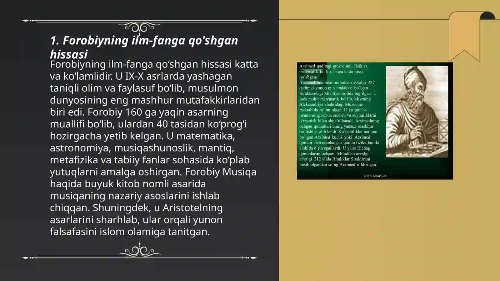 Forobiyning ilm-fanga qo'shgan hissasi 3