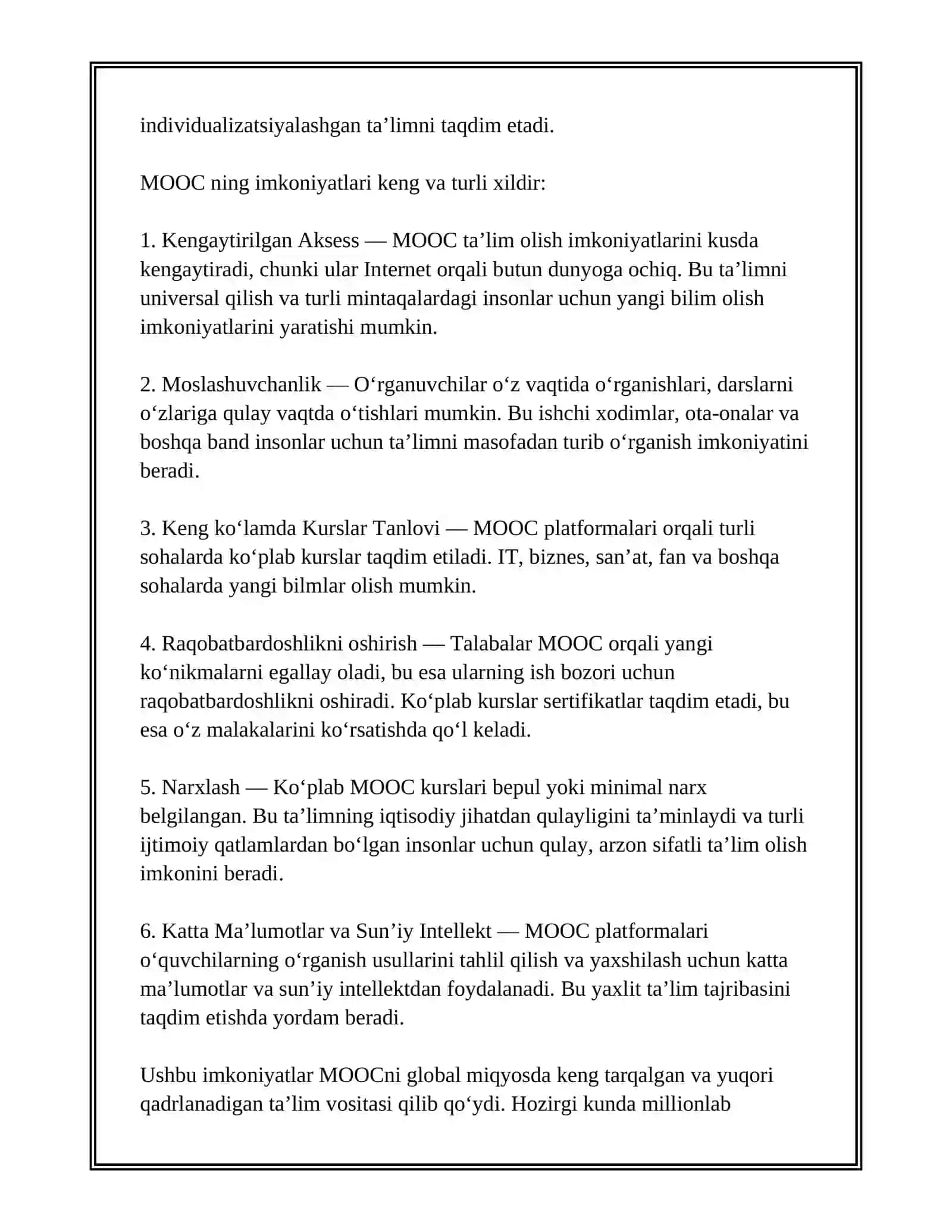 MASOFAVIY OCHIQ ONLAYN KURSLAR 3