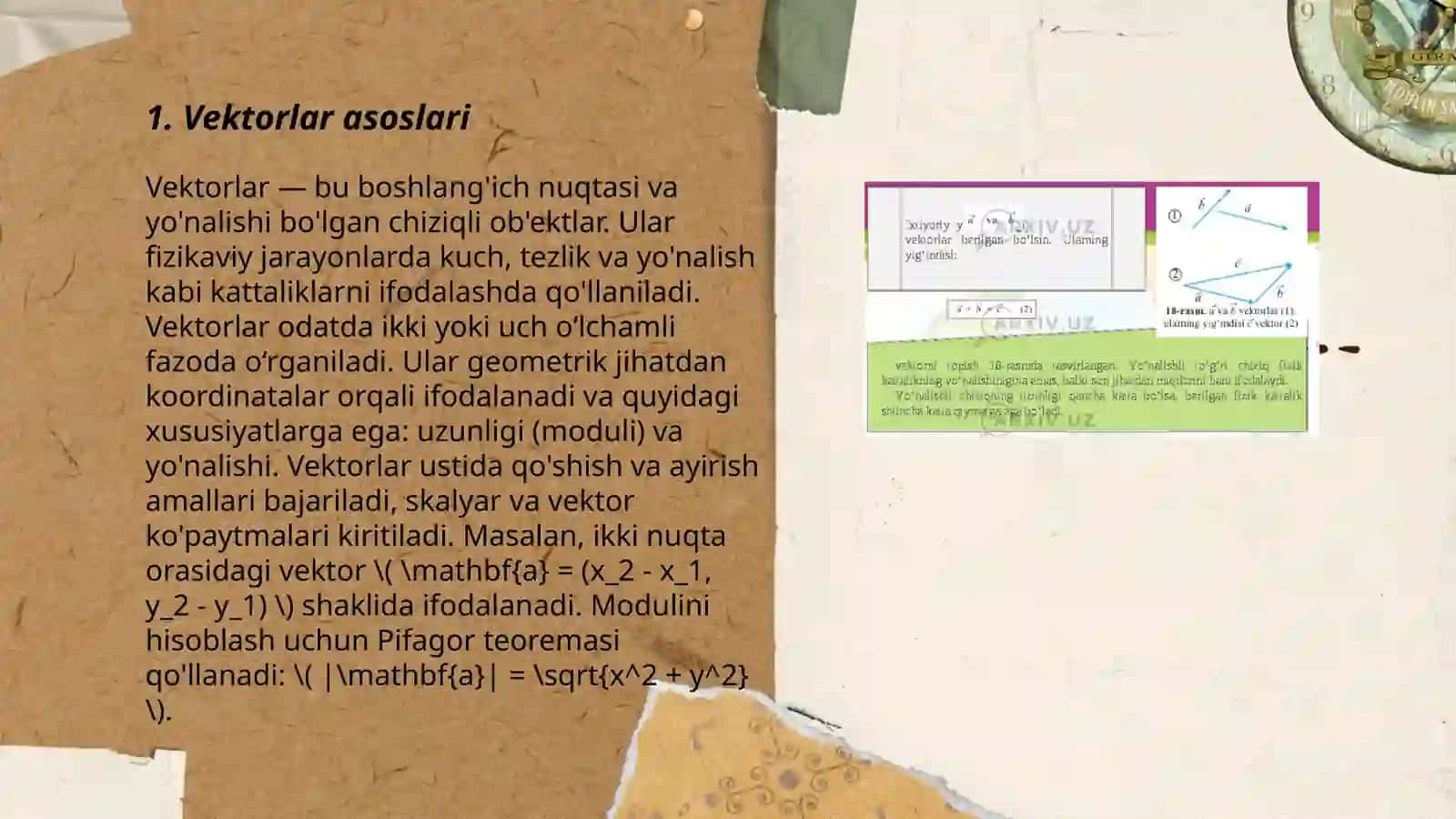 Arifmetik vektor fazo 3
