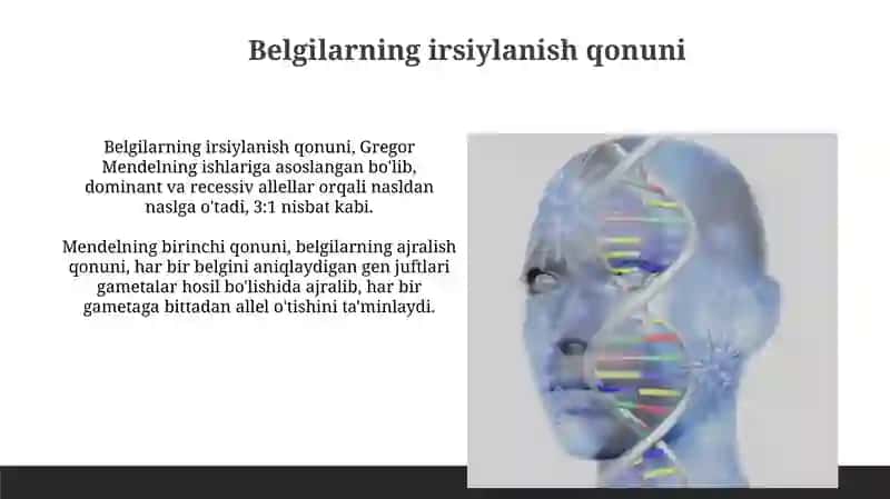 Belgilarning irsiylanish qonuni 3