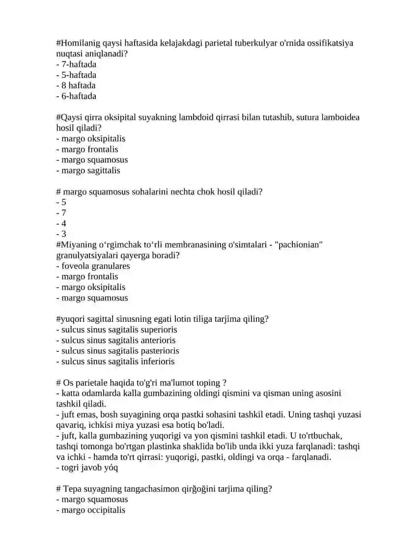 Kalla suyagi mavzusiga doir test 3