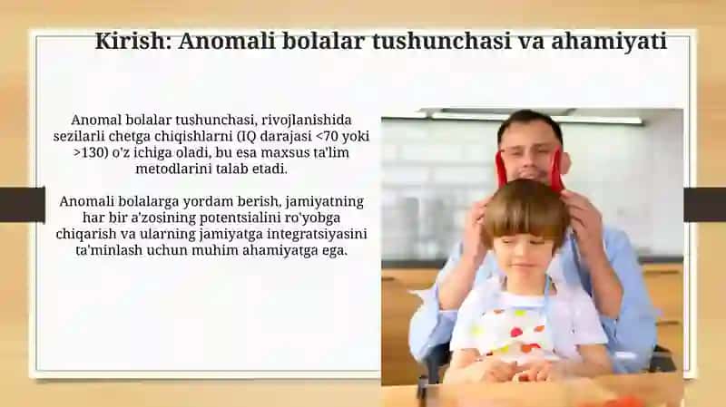 Anomaliya bolalar toifalari 3