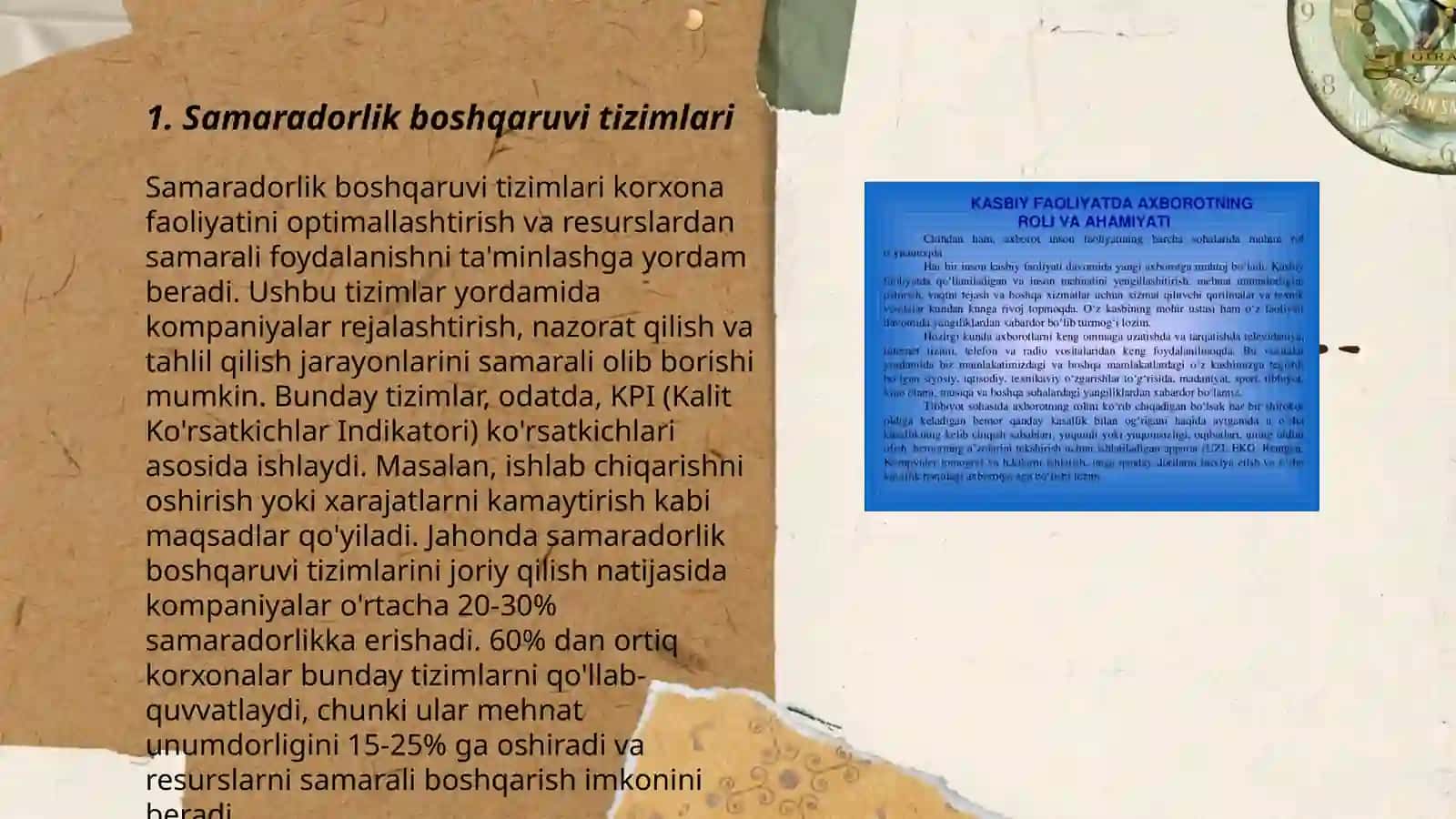 Samaradorlik boshqaruvi (axborot tizimlari va ularning taxlili) 3