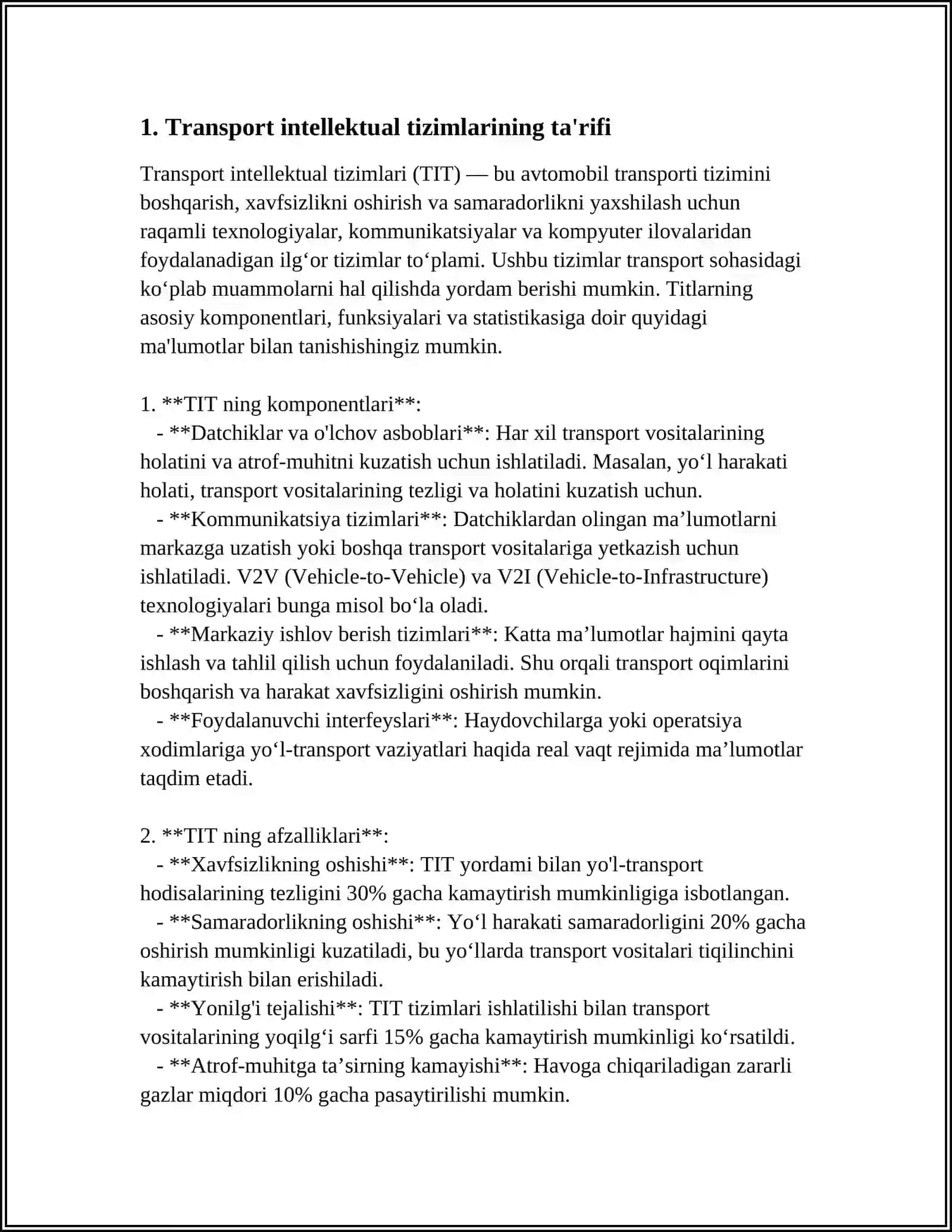 TRANSPORT INTELLEKTUAL TIZIMLARINING TAVSIFI 3