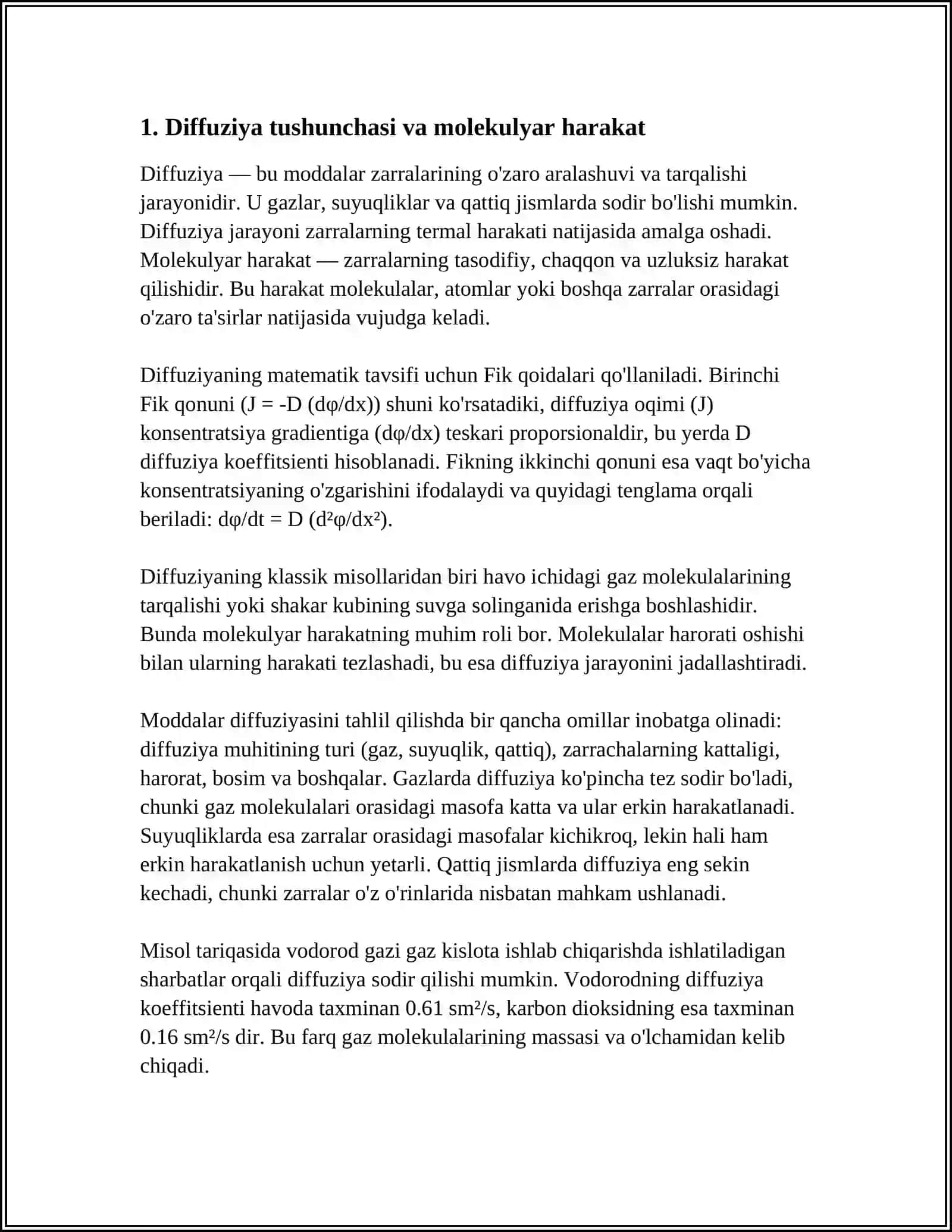 DIFFUZIYA VA OSMOS XODISA 3