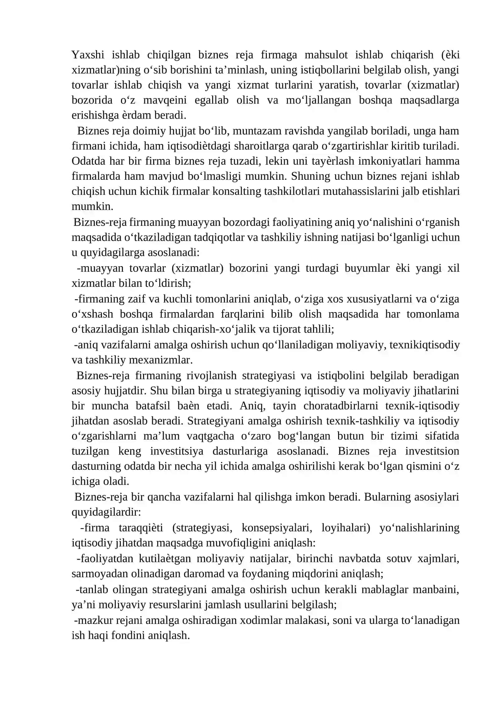 Biznes rejaning o‘rni 3