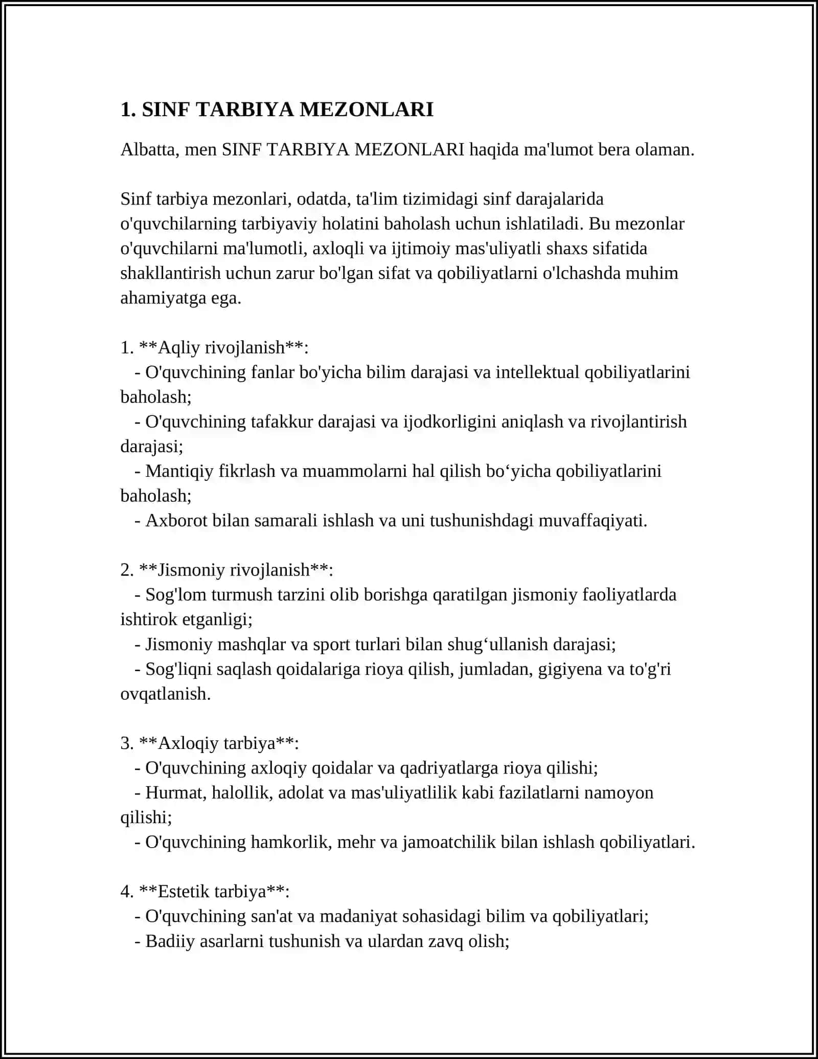 SINF TARBIYA MEZONLARI 3
