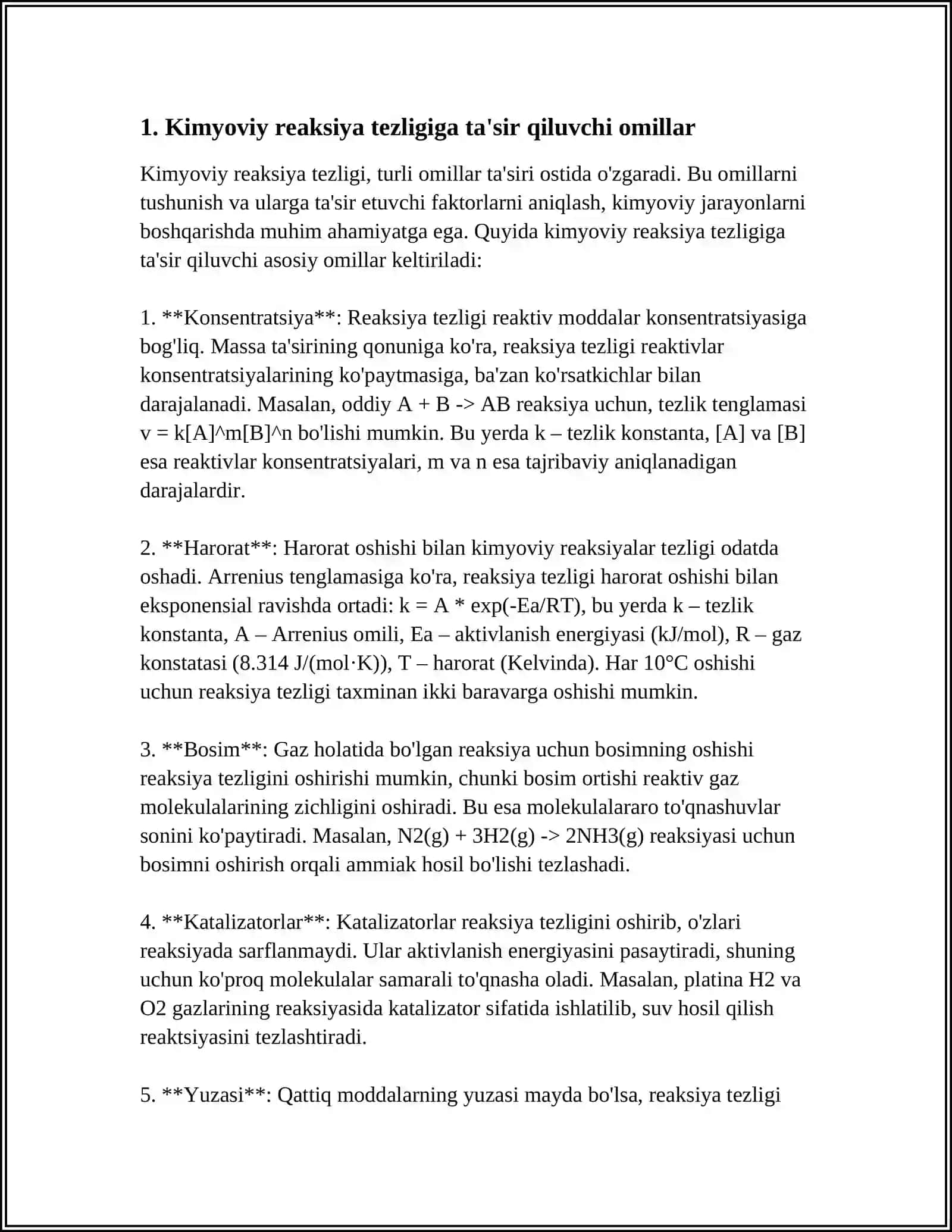KIMYOVIY REAKSIYA TEZLIGI 3